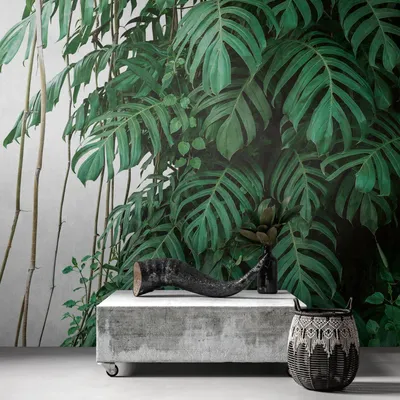 Immagine prodotto di Profhome 382411-GU Carta da parati in tessuto non tessuto Jungle verde grigio opaco 3,71 m x 2,8 m