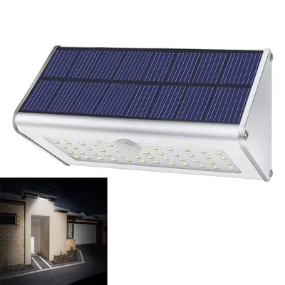 Produktbild von Outdoor Solarleuchte 1100 Lumen – 46 LED, Bewegungsmelder, Aluminiumgehäuse, kabellos, wasserdicht, 4 Modi
