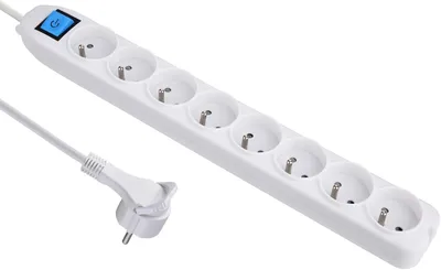 Productafbeelding van Stekkerdoos 8-voudig - Schakelaar - Kabel van 1,5 m - 1,5 m wit