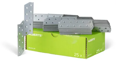 Zdjęcie produktu dla Alberts 846886 Kotwa do krokwi i płatwi, lewa, ocynkowana metodą Sendzimir, 32 x 32 x 170 mm, zestaw 25 sztuk