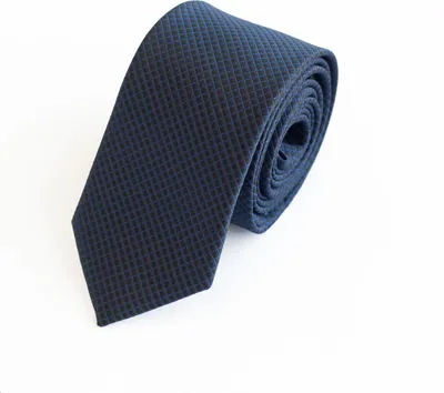 Produktbild von Fabio Farini - 1 Stück karierte Herren Schlips - Krawatte in 6cm oder 8cm Breite Schmal (6cm), Schwarz/Dunkelblau
