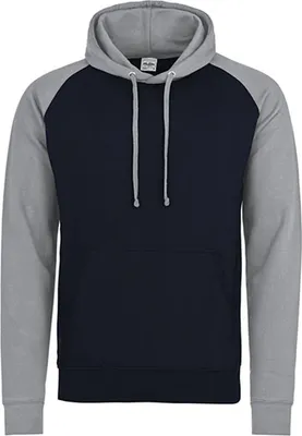 Immagine prodotto di Just Hoods JH009 | Felpa da baseball con cappuccio da uomo / Produzione certificata (WRAP) - Colore: Oxford Navy/Heather Grey - Taglia: XXL