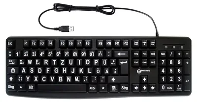 Productafbeelding van geemarc 3521350020779 Geemarc Tastatur mit großen Tasten (sw) + großer Schrift (w)
