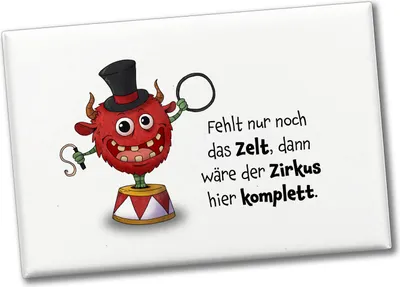 Produktbild von Freches Monster in rot Souvenir Souvenir Magnet mit lustigem Spruch