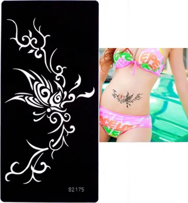 Produktbild von Henna Tattoo Schablone Airbrush Stencil Schmetterling