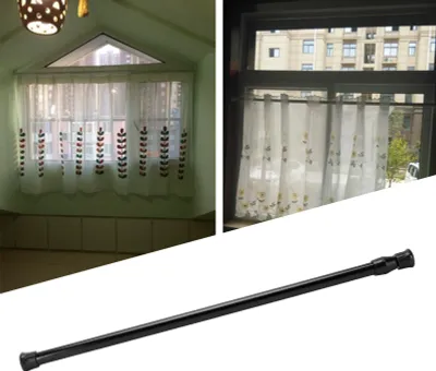 Produktbild von Fenster-Vorhangschiene, Teleskop-Feder-Spannstange für Küche, Badezimmer, Kleiderschrank, Utensilien, 55–90 cm