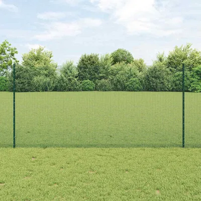 Obrázek produktu pro vidaXL Plot z drátěného pletiva s 5 U-sloupky zelený 1,2x10 m ocelový