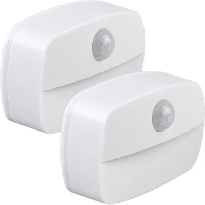 Produktbild von 2er-Pack Bewegungsmelder-Leuchten für den Innenbereich, bewegungsaktiviertes Nachtlicht, 3-A-Batteriebetrieben für Schrank, Treppe, Flur, Küche, Schlafzimmer