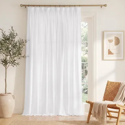 Obrázok produktu pre Záves, priesvitný, s volánovou páskou, biela, výška 240 cm, šírka 300 cm
