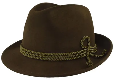 Kleiner Trilby Trachtenhut mit 3-fach Kordel von Hut-Breiter in grün
