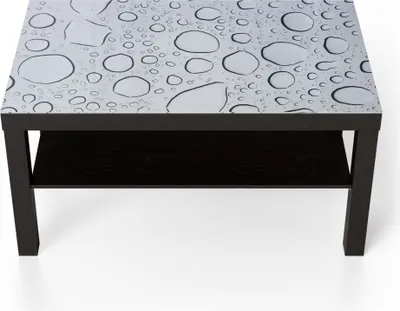 Produktbild von DEQORI Couchtisch 90x55 cm Schwarz 'Wassertropfenmuster' Glas Beistelltisch