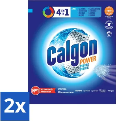 Obrázek produktu pro Calgon – čistič praček – proti usazeninám vodního kamene, korozi, zbytkům pracích prostředků a pachům – 67 pracích cyklů – výhodné balení – 2 kusy