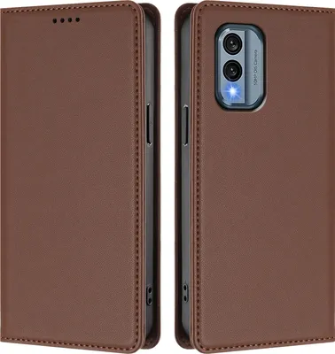 Obrázek produktu pro Kožené pouzdro pro Nokia X30, magnetické flipové pouzdro zPolyuretankůže se stojánkem Hnědá
