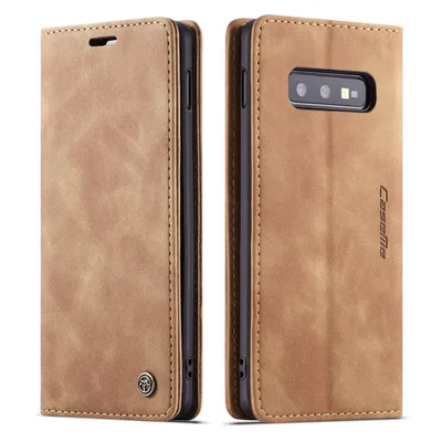 Obrázek produktu pro Galaxy S10E Pouzdro, RetroPolyuretanKožené Pouzdro, Kapsy na Karty, Magnetické Uzavírání, Pouzdro s Funkcí Stojánku pro Samsung Galaxy S10E Hnědý