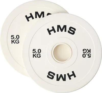 Produktbild von HMS Fitness CBRS50, Olympic, Gummierte Gewichtsscheibe, 5 kg, Weiß, Rund, Stahl