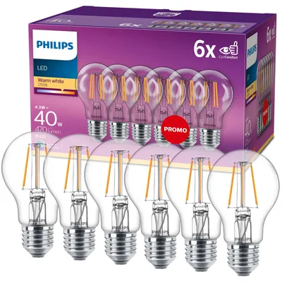 Zdjęcie produktu dla Philips Żarówka, 4 W, 40 W, E27, 470 lm, 15000 h, Ciepłe białe