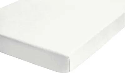Produktbild von Biberna Jersey Spannbettlaken Elasthan Topper 100% Baumwolle Spannbetttuch Rundumgummi Elastisch und bügelfrei 180x200 cm Weiß