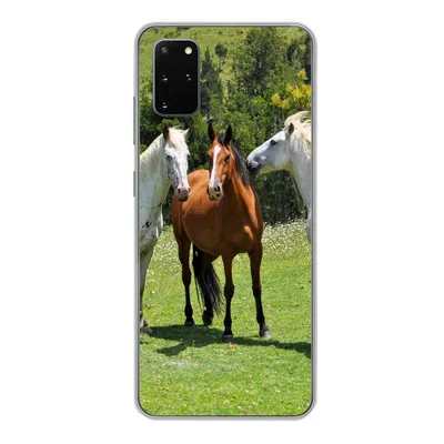 Produktbild von MuchoWow® Handyhülle Schutzhülle Hülle für Samsung Galaxy S20 Plus Pferde - Baum - Schatten Silikon Softcase Handy Hülle - Hartschale