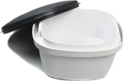 Produktbild von TUPPERWARE Thermo-Duo Siebservierer 2,8L schwarz weiß Warmhalten