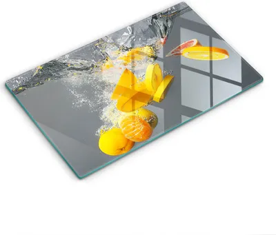 Produktbild von Abdeckung Glas - Küchenabdeckung - 30x52 cm - Abdeckplatte -Zitronen im Wasser