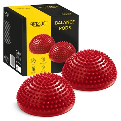 Produktbild von 4FIZJO Halbkugel, Sensory Balance, Rehabilitationsigel, Noppen PVC, 16 cm, 2 Stück, rot