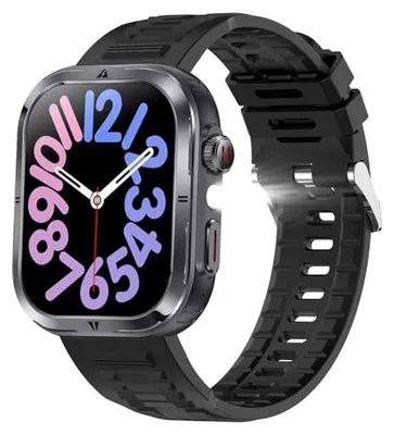 Produktbild von Smartwatch Herren Blutdruckmessung Telefonfunktion Gesundheitsuhr Sportuhr Militär Uhr Outdoor Fitnessuhr Pulsuhr Schrittzähler Laufuhr Aktivitätstracker Military Watch Pulsmesser Schlaftracker