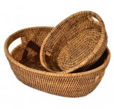 Immagine prodotto di H&H Cestino Ovale In Rattan Cm 33X24X10H