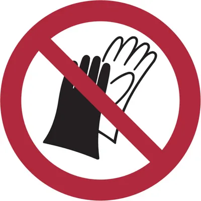 Produktbild von Dreifke® Aufkleber (Folie) "Benutzen von Handschuhen verboten", Ø20cm, Folie ...