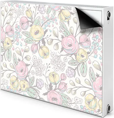 Produktbild von Magnet Heizkörper-Abdeckung Verkleidung Abdeckung Heizkörperabdeckung 80x60 cm  - Farbenfrohe Blumen