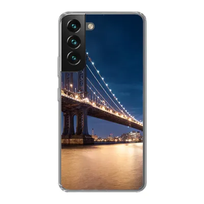 Produktbild von MuchoWow® Handyhülle Schutzhülle Hülle für Samsung Galaxy S22 New York - Manhattan - Mond Silikon Softcase Handy Hülle - Mobiltelefonhülle