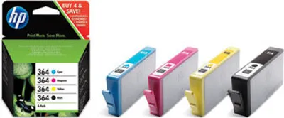 Zdjęcie produktu dla HP 364 - 4-pak - czarny, żółty, cyjan, magenta