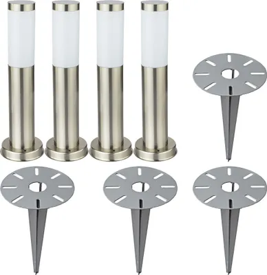 Produktbild von 4er Set Stehleuchten, Edelstahl, Erdspieß H 45 cm
