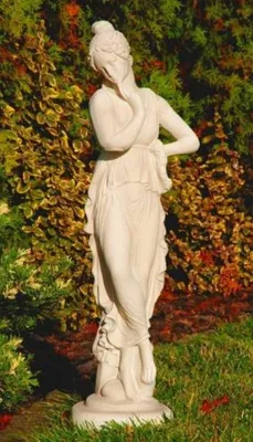 Obrázok produktu pre Casa Padrino secesná záhradná dekorácia socha dámy pieskovej farby v. 67 cm - Elegantná záhradná dekorácia kamenná figúra - Barokové a secesné záhradné dekorácie a doplnky