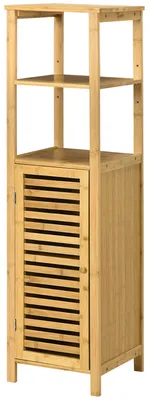 Produktbild von kleankin Badezimmerschrank, Badschrank aus Bambus, Badezimmermöbel mit Schrank