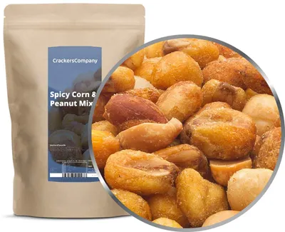 Produktbild von CrackersCompany Würzige Mais-Erdnuss-Mischung (Spicy Corn & Peanut Mix), ZIP-Beutel 400 g