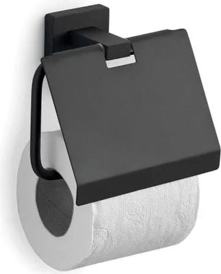 Produktbild von Schwarzer Edelstahl Papierrollenhalter + Deckel | Atene