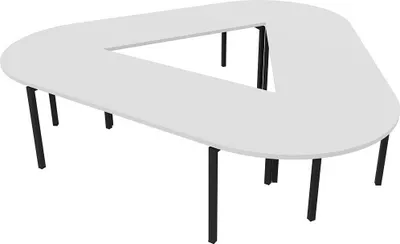 Produktbild von Quadrifoglio Konferenztisch Idea+ weiß Trapezform, Vierkantrohr grau, 320,0 x 298,0 x 74,0 cm