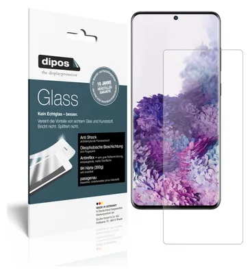 A product package for a screen protector is shown next to a smartphone.