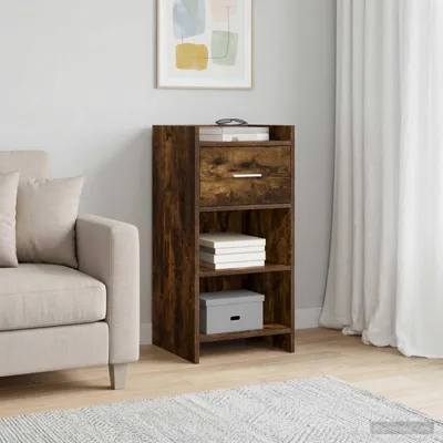 Image de Buffet vidaXL en chêne fumé, 40 x 36 x 80 cm, aggloméré