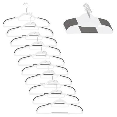 Productafbeelding van Kledinghangers | Kledinghanger | 20 Stuks | Anti-slip | Grijs/Wit