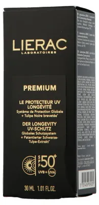 Imagen del producto de Crema protectora solar Lierac Premium Longevity, FPS 50+, 30 ml