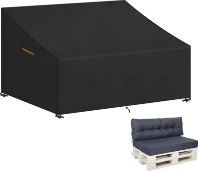 Productafbeelding van Beschermhoes voor palletmeubels, bank, kussen, sofa, 130x95x80/40 cm, waterdicht, UV-bescherming