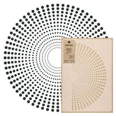 Produktbild von Große Malschablonen, Durchmesser 89 cm, Punkt Mandala Schablone, Wiederverwendbare Kunststoff Wandschablone DIY