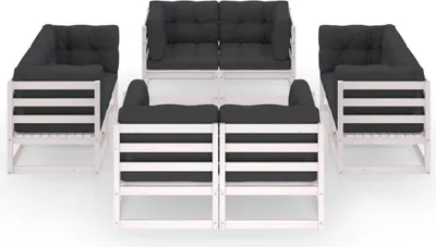 Produktbild von vidaXL 8-tlg. Garten-Lounge-Set mit Kissen Kiefer Massivholz