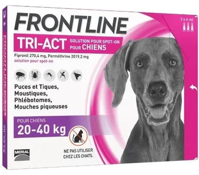 Obrázek produktu pro Pipete antiparazitare Frontline Tri-Act, pentru caini 20-40 Kg, set 3 buc, marimea L