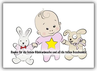 Produktbild von Süße Dankeskarte für Glückwünsche zur Geburt mit Baby Girl