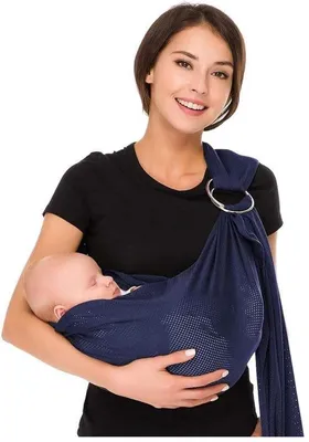 Produktbild von Ibenzoa® Ergonomische Babytrage mit atmungsaktivem Mesh und Edelstahl-Doppelring – Blau, ab Geburt bis 15 kg