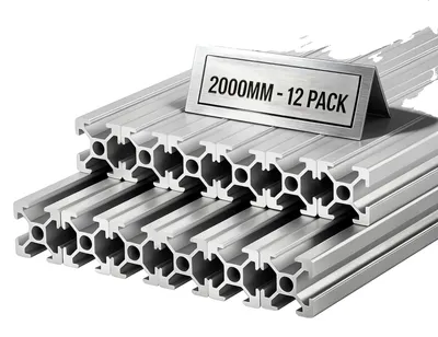 Produktbild von VEVOR 10PCS 2020 Aluminium-Extrusionsprofil, 48 Zoll 1220 mm, T-Slot Europäischer Standard anodisierte Linearführung, hochfester extrudierter Aluminium-Schienen, für 3D-Drucker Teile und CNC DIY Werkbank, Schwarz