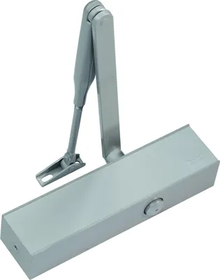 Imagen del producto de Cerrador de puerta Dorma Scheren TS 83 BC/ÖD, color plateado, conforme a la norma EN 3-6, con barra de empuje