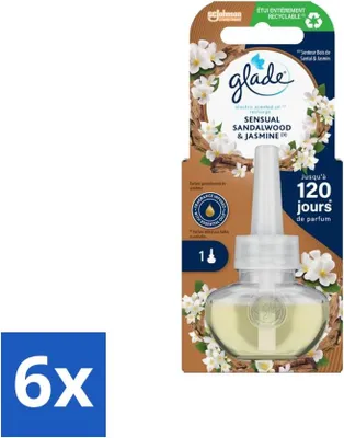 Produktbild von Glade - Electric Oil Refill - Sinnliches Sandelholz-Jasmin - 20 ml - Vorteilspack - 6 Stücke